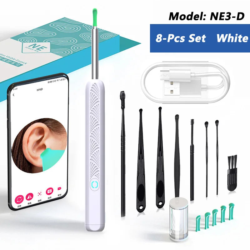 Visual Ear Wax Cleaner with Camera Safe Earwax Removal Endoscope with 5M Camera Luminous Otoscope Ear Cleaning Tools Ear Care